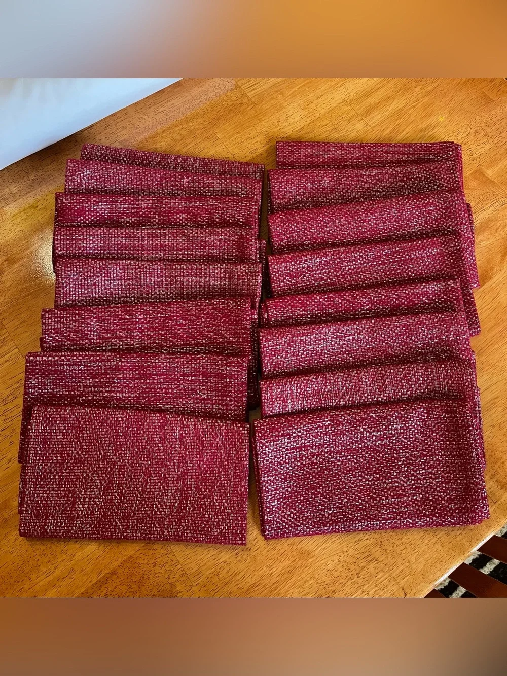 Threshold Red & Silver Cloth Napkins - Set of 16